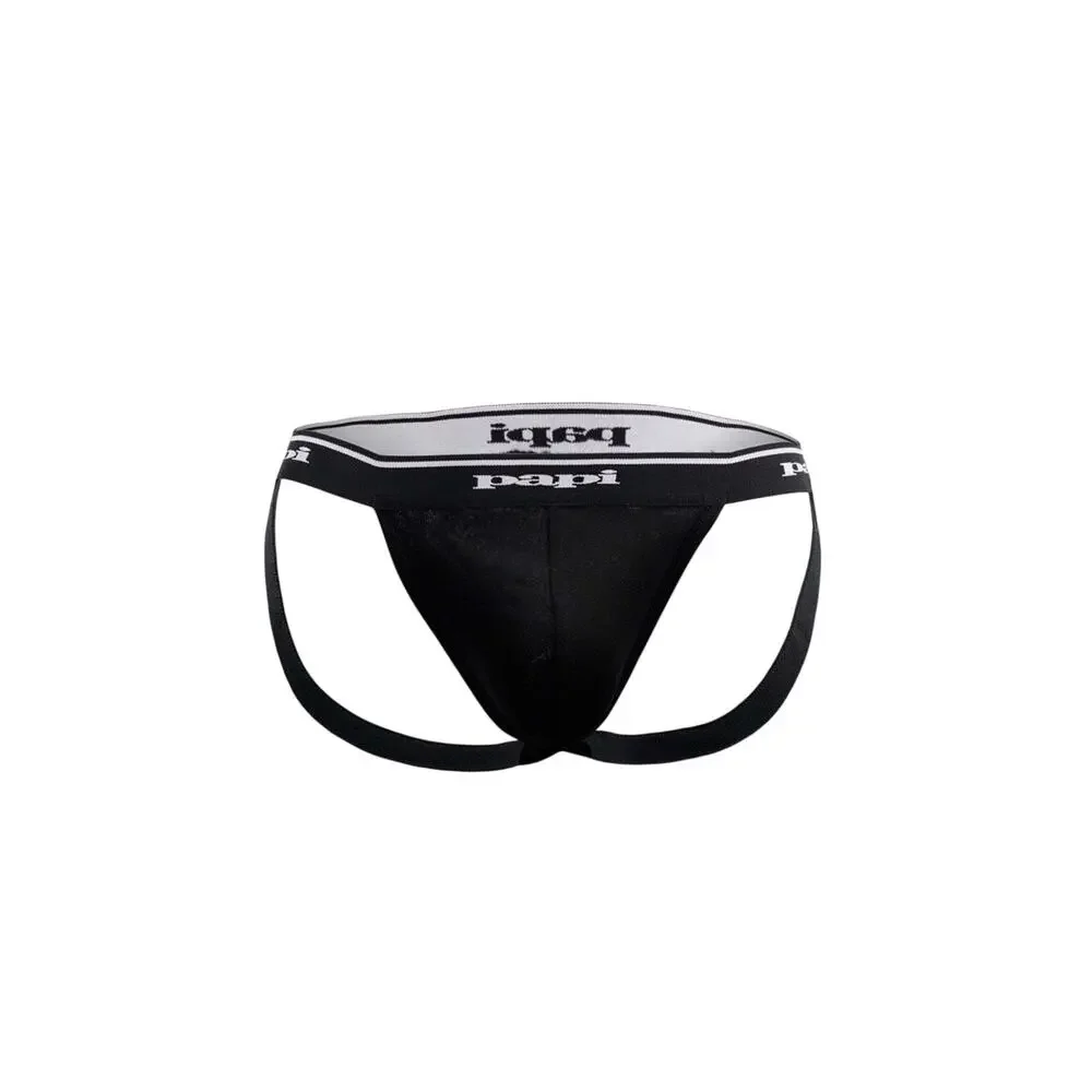 Papi Rib Jockstrap Black Large